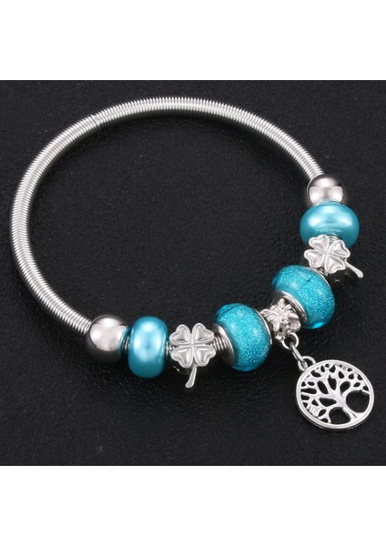 0046BE Yusufçuk Sevgi Trendy Elastik Metal Boncuklu Bilezik Takı 6 Renk Yılan Zinciri Bilezik Boncuklu Bilezik Fit Takı (Yurt Dışından)