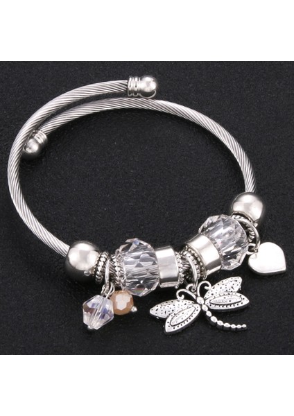 0046BE Yusufçuk Sevgi Trendy Elastik Metal Boncuklu Bilezik Takı 6 Renk Yılan Zinciri Bilezik Boncuklu Bilezik Fit Takı (Yurt Dışından)