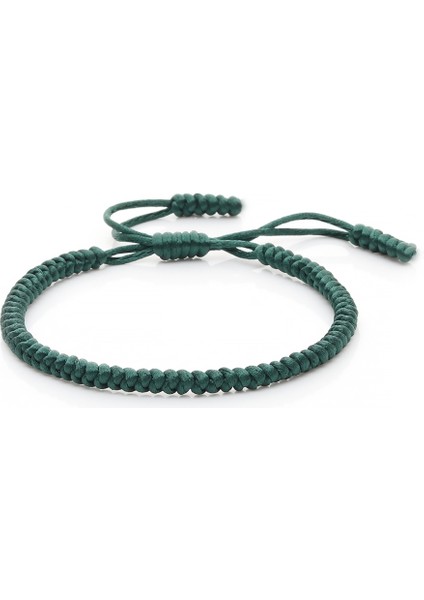 Koyu Yeşil Çok Renkli Halat Şans Düğümlü Bilezik Kadın Erkek Şanslı Dokuma El Yapımı Bilezikler Örme Ayarlanabilir Boyut Budizm Takıları Pulseras (Yurt Dışından)