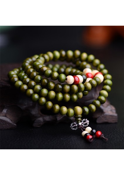 Yeşil Dua Tespihleri Mala 108 Boncuk Bilezikler 8mm Doğal Sandal Ağacı Budist Buddha Tespih Bilezikler Erkekler & Kadınlar Için Takı (Yurt Dışından)