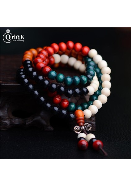 Yeşil Dua Tespihleri Mala 108 Boncuk Bilezikler 8mm Doğal Sandal Ağacı Budist Buddha Tespih Bilezikler Erkekler & Kadınlar Için Takı (Yurt Dışından) modelleri