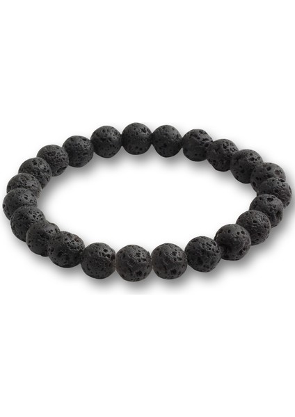 8 mm Lav Buda Siyah Beyaz Doğal Taş Kaya Lav Boncukları Zincir Bilezik Erkek Kadın Tesbih Bilezikler Meditasyon Bilezikler Yoga Takı Hediye (Yurt Dışından)