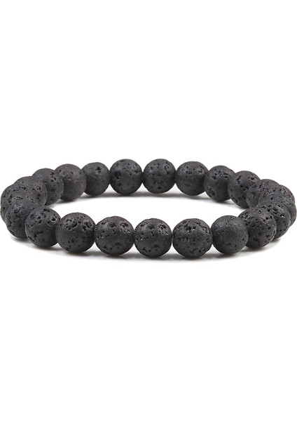18CM Tarzı Siyah Desen Doğal Taş Lava Mat Hematit Boncuk Bilezik Moda Şanslı Buddha Dua Bilezikleri Erkekler Kadınlar Yoga Takı Hediyeleri Pulseras (Yurt Dışından) fırsatları