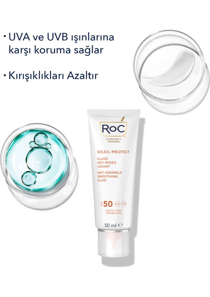 Kırışık Karşıtı Likit Güneş Kremi 50 Faktör