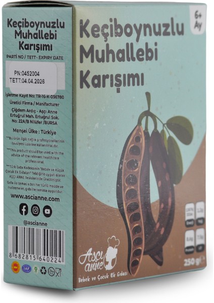 Aşçı Keçiboynuzlu Muhallebi Karışımı (6 Ay) - 250 G fiyatları