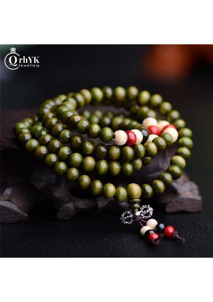 Yeşil Dua Tespihleri Mala 108 Boncuk Bilezikler 8mm Doğal Sandal Ağacı Budist Buddha Tespih Bilezikler Erkekler & Kadınlar Için Takı (Yurt Dışından) indirimleri