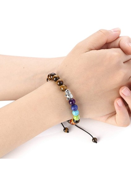 Buda Altın Doğal Volkanik Taş Erkek Bileklikleri Reikakra Şifa Boncuk Bileklik Siyah Lava Esnek Fil Mala Buddha Bilezikler (Yurt Dışından) modelleri