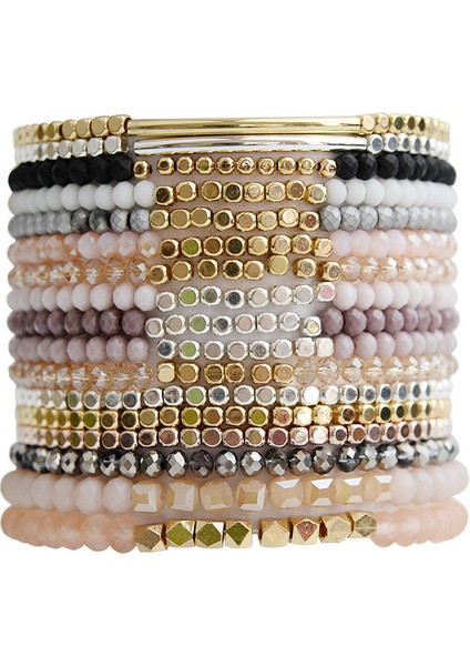 No.9 Boyutu Doreenbeads Doğal Kristal Bileklikler Elastik Ile Ince Boncuklu Bilezik En Iyi Çift Takıları Için 18CM7 Uzunlukta, 1 Parça (Yurt Dışından) indirimleri