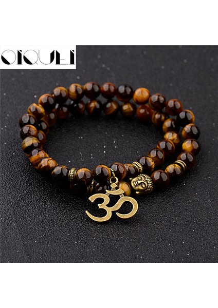 1-Uzun Oıqueı Antika Yoga Om Şans Metal Kolye Buddha Erkek Bilezik Takı Kaplan Gözü Taşı Lav Taşı Budist Dua Bilezikleri (Yurt Dışından) fiyatları