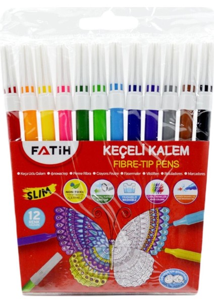 Slim Keçeli Kalem 12 Renk