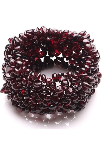 Kırmızı Taş Yeni Doğal Granat Bilezik Çakıl Tek Daire Kristal Bilezikler Şanslı Renk Kristal Moda Takı Hediye Kadınlar ve Erkekler Için (Yurt Dışından) modelleri