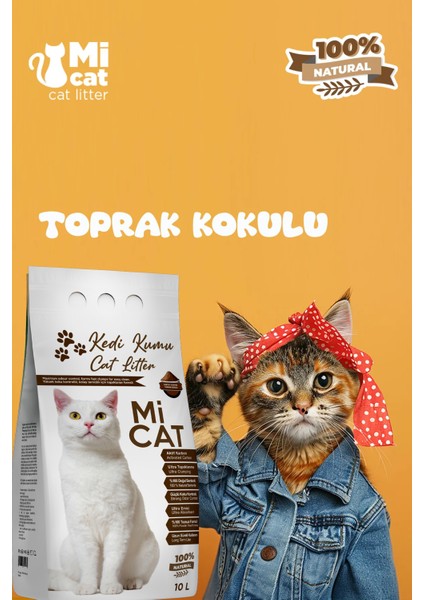 10 Litre Toprak Kokulu Kedi Kumu Koku Hapseden Aktif Karbonlu Süper Topaklanan ve Tozsuz fiyatları
