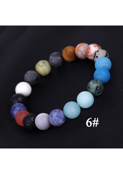 Stil 6 Dıezı 7 Stil Yoga Sekiz Gezegen Doğal Taş Mala Boncuk Kolye Erkek Kadın El Yapımı Evren Güneş Çakrası Bileklik (Yurt Dışından)