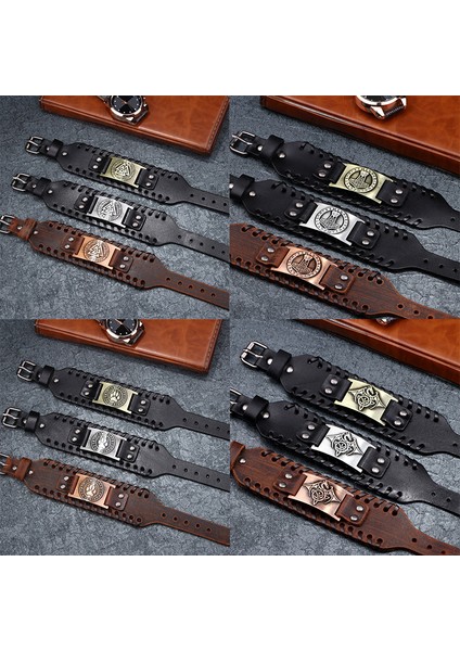 1054-C 2021 Trendy Moda Deri Geniş Versiyon Bilezik Erkekler Için Zarif Spor ve Rahat Bilezikler Elbise Takı Üzerinde Parti Mücevherleri (Yurt Dışından) fırsatları