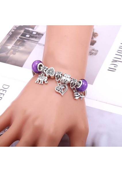 B3290-MOR Yeni Mor Kristal Boncuk Bilezik Doğal Taş Boncuklu Bilezik Kolye Yüksek Kaliteli Bilezik Kadınlar Moda Takı Hediye (Yurt Dışından) modelleri