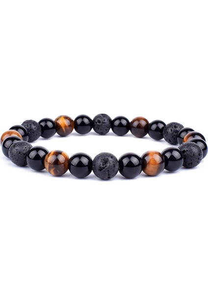 10 mm Tarzı No.18 Beden Doğal Siyah Obsidyen Hematit Kaplan Gözü Boncuklu Bileklik Erkekler Için Manyetik Sağlık Koruma Kadın Ruh Takı Pulsera Hombre (Yurt Dışından)