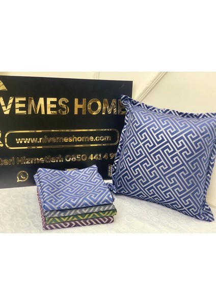 Nivemeshome Monet Zigzag Kırlent Kılıfı Lacivert 45 x 45 modelleri