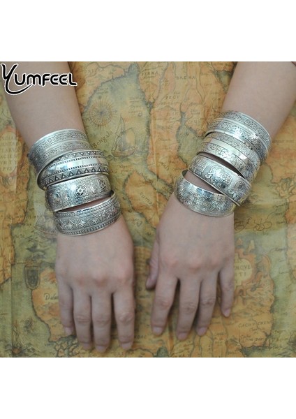 YB10005G Tibet Takı Vintage Gümüş Bilezik Kadınlar Için Tibet Gümüş Bilezikler (Yurt Dışından) fiyatları