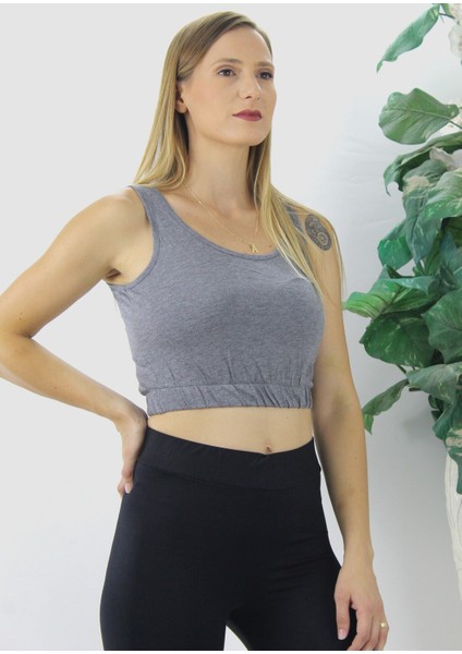 Beli Lastikli Crop Gri - LKS2907.022