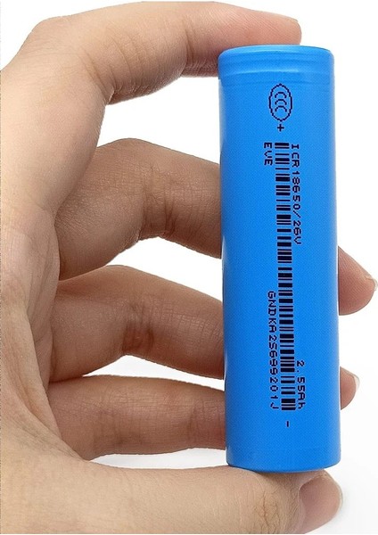 Eve 18650 3.7V (Volt) 2550 Mah 26V Lityum Şarj Edilebilir 10 Adet Pil(Batarya)