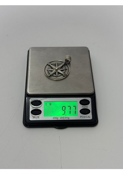 Pusula Motifli 925 Ayar Gümüş Kolye Ucu 9,75 Gram indirimleri
