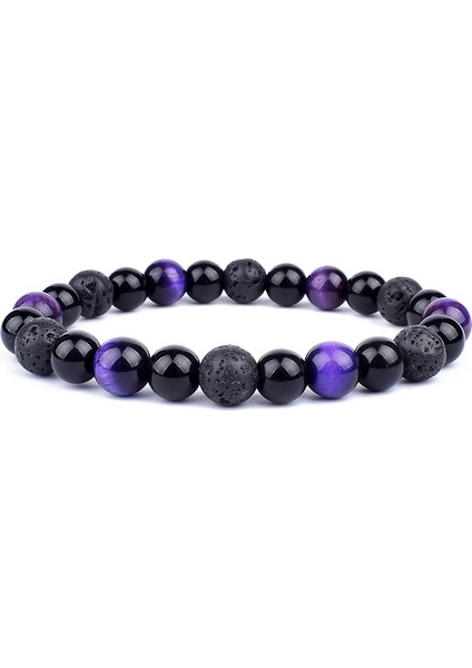 10 mm Tarzı No.22 Boyutu Doğal Siyah Obsidyen Hematit Kaplan Gözü Boncuklu Bileklik Erkekler Için Manyetik Sağlık Koruma Kadın Ruh Takı Pulsera Hombre (Yurt Dışından)