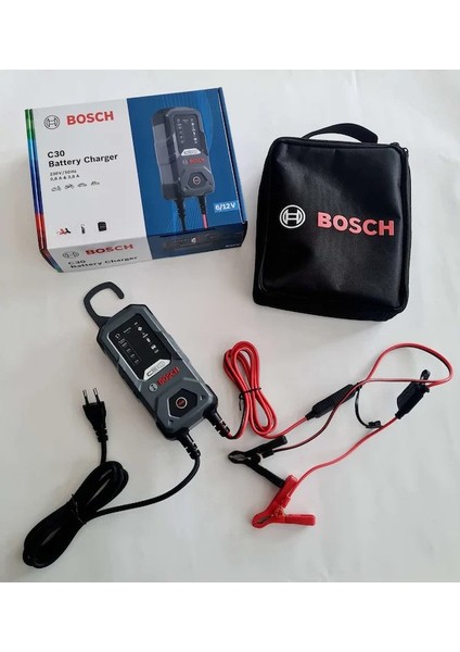 Akü Şarj Cihazı Bosch - 6V 12V Motosiklet Araba Agm Pil Akü