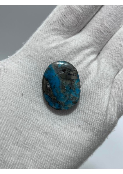 Okyanus Temalı Doğal Kabaşon Firuze Taşı 46,9 Karat - Turkuaz Taşı 9,39 Gram