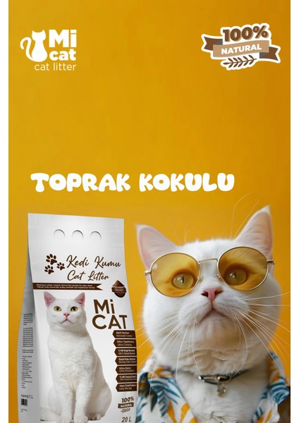 20 Litre Toprak Kokulu Kedi Kumu Koku Hapseden Aktif Karbonlu Süper Topaklanan ve Tozsuz fırsatları