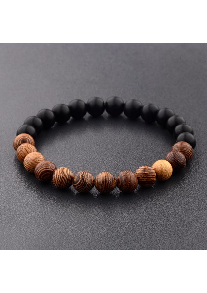 ABK040-10 8mm Yeni Doğal Ahşap Boncuk Bilezik Erkek Siyah Etnik Meditasyon Beyaz Bilezik Kadın Dua Takı Yoga Bilezik Homme (Yurt Dışından) fiyatları