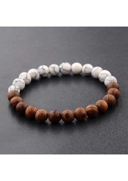 ABK040-10 8mm Yeni Doğal Ahşap Boncuk Bilezik Erkek Siyah Etnik Meditasyon Beyaz Bilezik Kadın Dua Takı Yoga Bilezik Homme (Yurt Dışından) modelleri