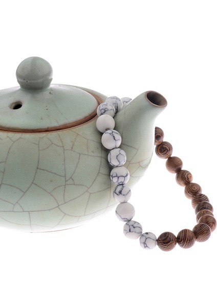 ABK040-10 8mm Yeni Doğal Ahşap Boncuk Bilezik Erkek Siyah Etnik Meditasyon Beyaz Bilezik Kadın Dua Takı Yoga Bilezik Homme (Yurt Dışından) indirimleri