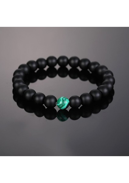 19CM Tarzı Siyah Yeşil 2021 Trend Erkek Boncuk Bilezik Bilezik Çakra 8mm Doğal Taş Akitler Yoga Şifa Takılar Kadınlar Için Bilezik - (Yurt Dışından) modelleri