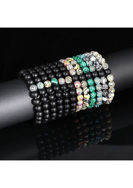 19CM Tarzı Siyah Yeşil 2021 Trend Erkek Boncuk Bilezik Bilezik Çakra 8mm Doğal Taş Akitler Yoga Şifa Takılar Kadınlar Için Bilezik - (Yurt Dışından) fırsatları