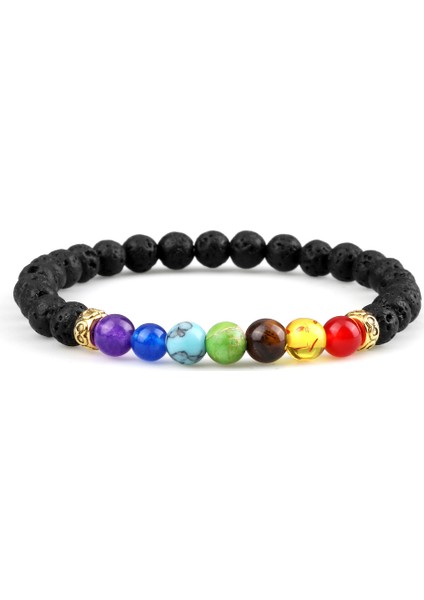 Stil 14 Sıcak Erkek Bilezikleri 6mm Siyah Lava Taşı El Yapımı Hematit Haçlı Boncuklu Bileklik & Bilezik Ayarlanabilir Boy Kadın Bilek Takısı (Yurt Dışından)