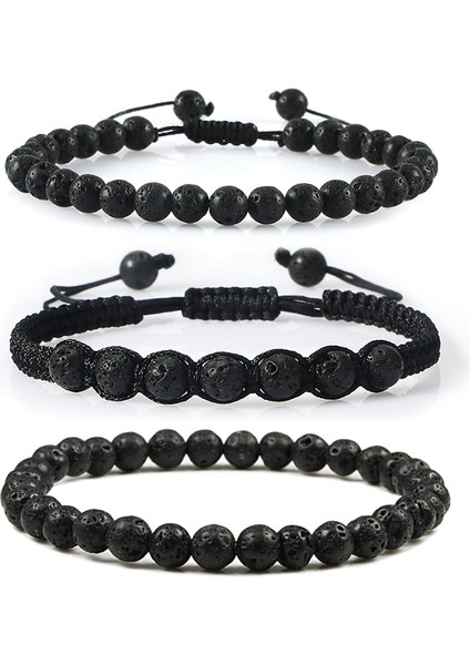 Stil 14 Sıcak Erkek Bilezikleri 6mm Siyah Lava Taşı El Yapımı Hematit Haçlı Boncuklu Bileklik & Bilezik Ayarlanabilir Boy Kadın Bilek Takısı (Yurt Dışından) fırsatları