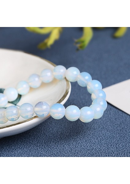 4mm Tarzı Turuncu Jd Kadın Moda Pürüzsüz Beyaz Opal Ay Taşı Bilezik Esnek Kordon Elastik Renkli Kedi Göz Taşı Genişletilebilir Halat Takı (Yurt Dışından) modelleri