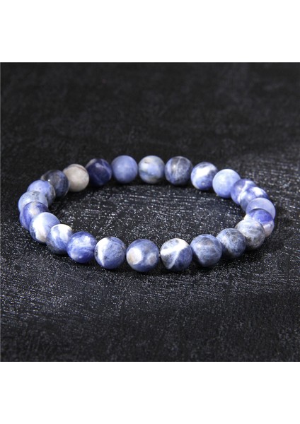 23CM Tarzı Gül Kuvartzı Doğal Taşlı Malakit Lapis Lazuli Şifa Boncuklu Kolye Erkekler Kadınlar Yoga Takı Hediye Chakra Boncuklu Kolye Erkekler 8mm (Yurt Dışından)