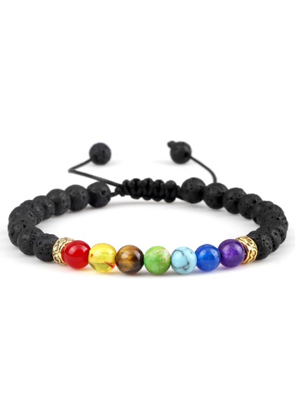 Stil 15 Sıcak Erkek Bilezikleri 6mm Siyah Lava Taşı El Yapımı Hematit Haçlı Boncuklu Bileklik & Bilezik Ayarlanabilir Boy Kadın Bilek Takısı (Yurt Dışından)