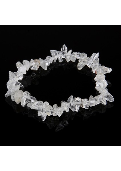 Kuvars Temizle Doğal Taş Akik Bilezik Ametist Kristal Çakıl Esnek Bilezik Kızlar Için Reiki Şifa Hediyesi 19CM (Yurt Dışından)