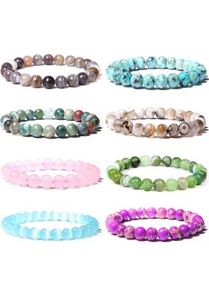 23CM Tarzı 22MAT Akik Kadınlar ve Erkekler Için Doğal Taş Boncuklu Bilezik 8mm Boncuklu Lava Agates Kuvars Çakra Yoga Bilezikleri Kadınlar Için Takı Hediye (Yurt Dışından) fiyatları