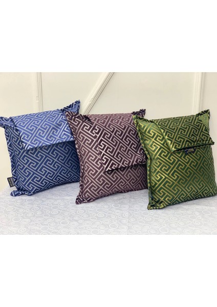 Nivemeshome Monet Zigzag Elyaf Dolgulu Kırlent Mürdüm 45 x 45