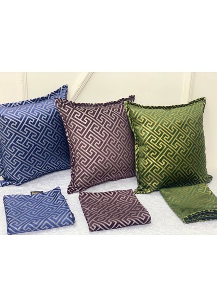 Nivemeshome Monet Zigzag Elyaf Dolgulu Kırlent Mürdüm 45 x 45