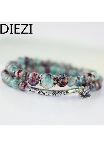 Yeşil Dıezı Takı Kadın Bilezikler Çiçek Şans Seramik Bilezik & Bilezikler Moda Aksesuarları (Yurt Dışından) modelleri