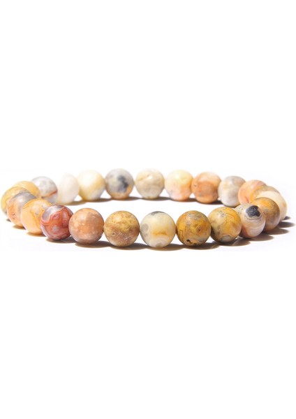 23CM Tarzı 4çılgın Akik Kadınlar ve Erkekler Için Doğal Taş Boncuklu Bilezik 8mm Boncuklu Lava Agates Kuvars Çakra Yoga Bilezikleri Kadınlar Için Takı Hediye (Yurt Dışından)