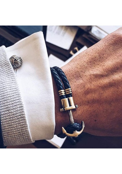 No.1 Boyutu Erkek Deniz Mavisi Naylon Zincirli Çapa Bileklik - Pirinç Çapalı (Yurt Dışından) fiyatları
