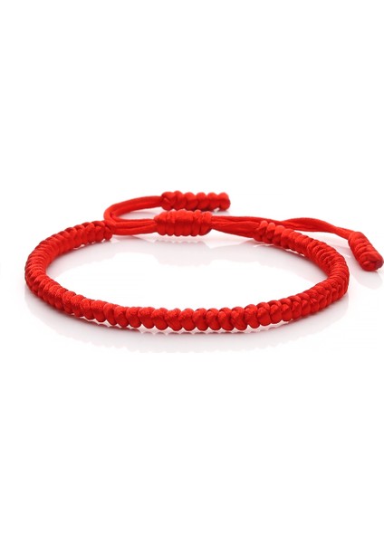 Kırmızı Çok Renkli Halat Şans Düğümlü Bilezik Kadın Erkek Şanslı Dokuma El Yapımı Bilezikler Örme Ayarlanabilir Boyut Budizm Takıları Pulseras (Yurt Dışından)