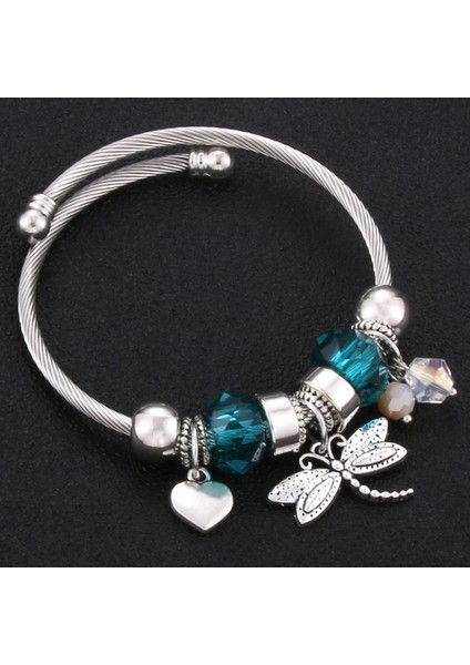 0056BE Yusufçuk Sevgi Trendy Elastik Metal Boncuklu Bilezik Takı 6 Renk Yılan Zinciri Bilezik Boncuklu Bilezik Fit Takı (Yurt Dışından)