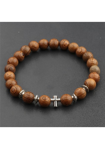 Geçmek Unisex Kadın Erkek Yoga 108 Boncuklu Doğal Sandal Ağacı Budist Buddha Ahşap Tesbih Kolye Tespih Om Bileklik (Yurt Dışından)