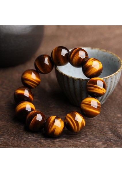 19CM Tarzı 12 mm 5A Moda Kaplan Gözü Boncuk Bileklik Erkekler Yüksek mm Doğal Taş Şans Bilezikler Kadınlar El Yapımı Takı Hediye (Yurt Dışından) fiyatları